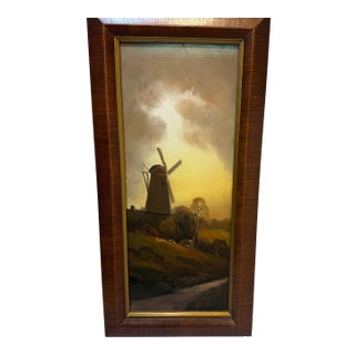 William Henry Chandler Original Pastel of Windmill 23" X 11.5" For Sale