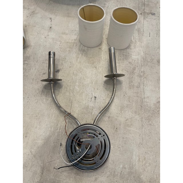 Pair of Vintage Silver Wall Sconces For Sale - Image 9 of 10