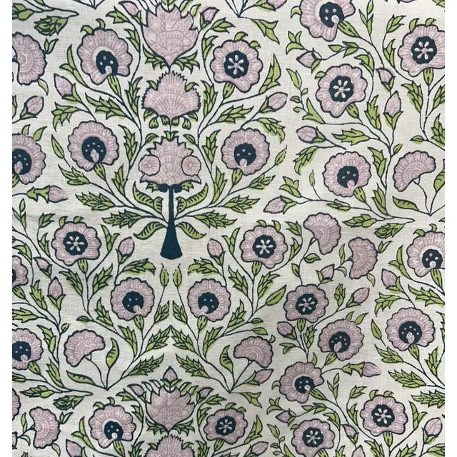 Beautiful lavender, green and navy floral printed fabric. Perfect for drapery, pillows or light upholstery. Quadrille,...