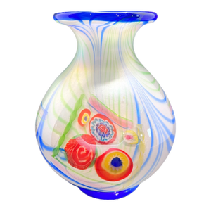 Vintage MCM Murano Style Millefiori Glass Vase