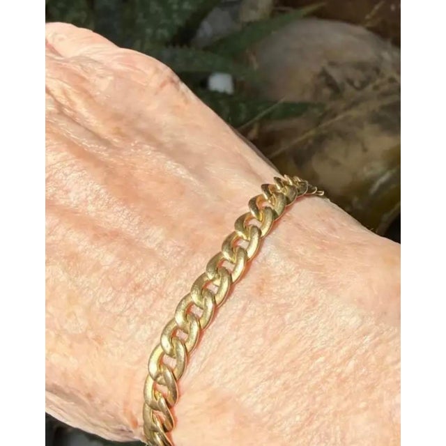 Gold 14k Gold Italian Link Bracelet Vintage For Sale - Image 8 of 9