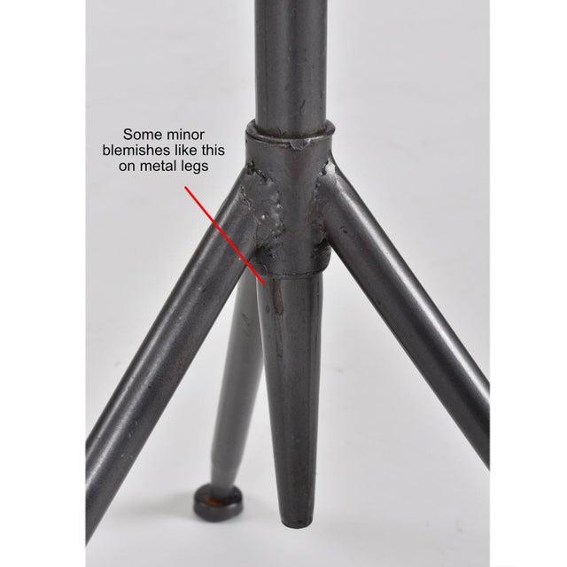 Pair of Italian Modern Round Glass Gueridon Side Tables With Tripod Steel Bases For Sale - Image 12 of 12