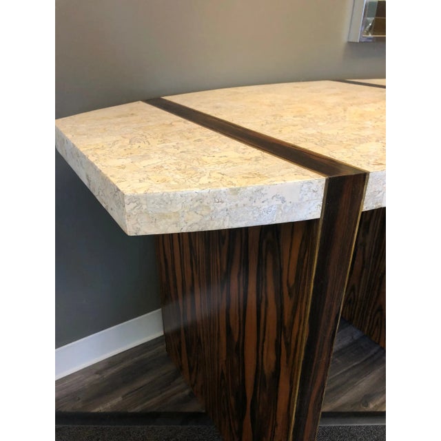 Maitland - Smith Maitland Smith Macassar and Tessellated Stone Table For Sale - Image 4 of 8