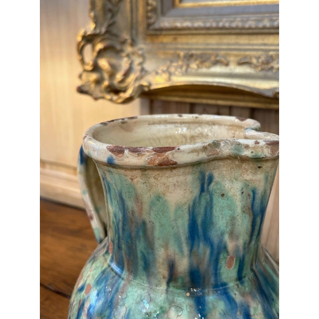 Dark Green 19th Century French Jaspe Glazed Pitcher For Sale - Image 8 of 8