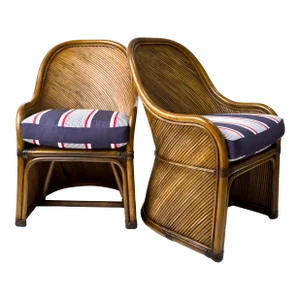 Vintage Pencil Reed Rattan Chairs - a Pair