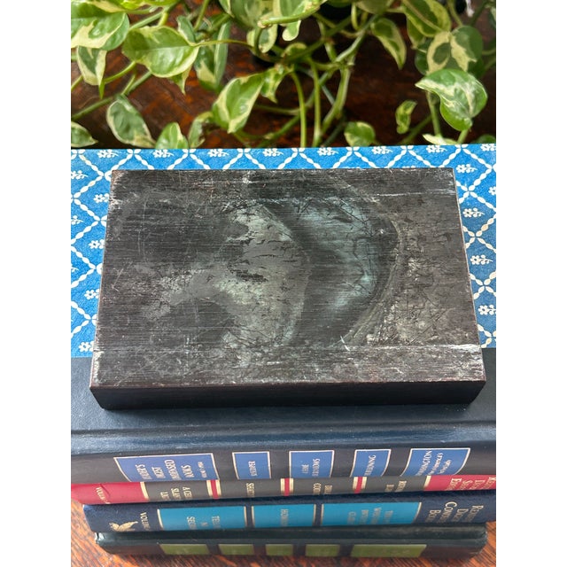 Mid-Century Japanese Cast Iron Rabbit Okimono Sculpture With Verdigris Patina on Display Base For Sale - Image 10 of 10