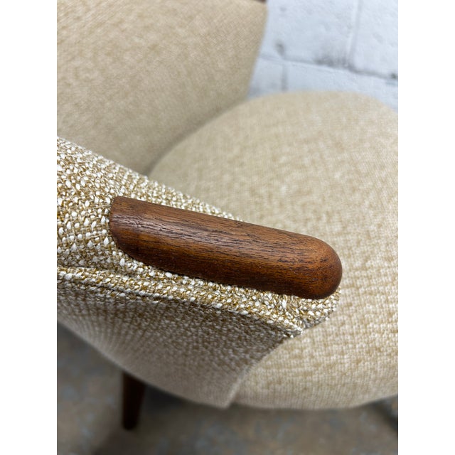 Mid 20th Century Vintage 1960s Danish Mid-Century Bent Møller Jepsen Teak Upholstered "Tv" Lounge Chair For Sale - Image 5 of 7