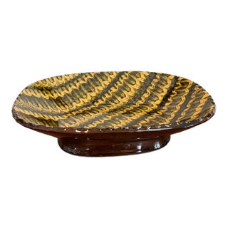 French Slipware Earthenware Bowl From La Tuile a Loup Jaspe Aptware Savoyard Pottery For Sale