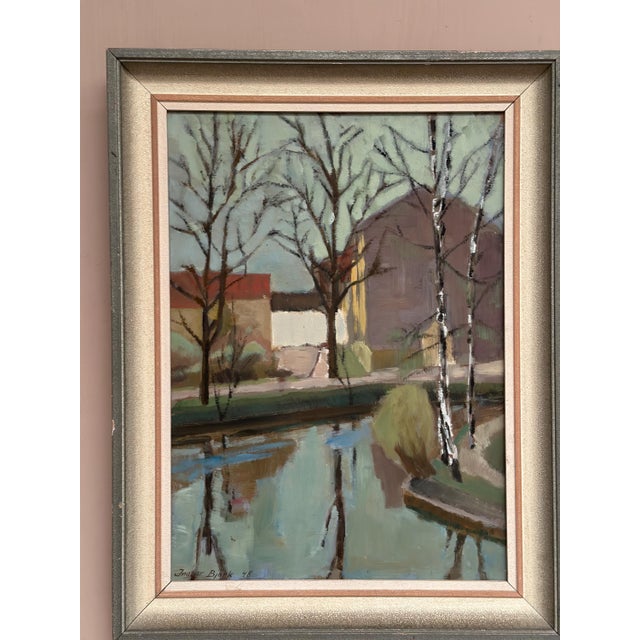 Ingvar Björk, Landscape with Trees & Buildings, 1948, Oil on Canvas, Framed For Sale - Image 13 of 18