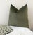 Olive Green 20x20 Velvet Throw Pillow With Feather Down Insert For Sale - Image 4 of 5