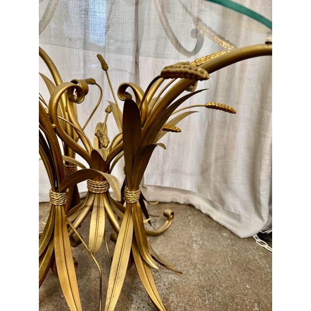 1940s Wheat Sheaf Gold Gilded Side Table For Sale - Image 5 of 6