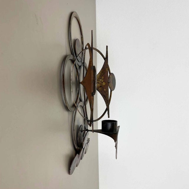 Brutalist Brutalist Wall Sculpture with Candleholder from Henrik Horst, Denmark, 1970s For Sale - Image 3 of 18