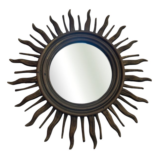 Vintage Round Sun Mirror, 1930s For Sale