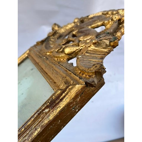 Wood 18th Century Carved and Gilt Italian Mirror For Sale - Image 7 of 12