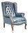 Vintage Tufted Leather Chesterfield Armchair in Powder Blue For Sale