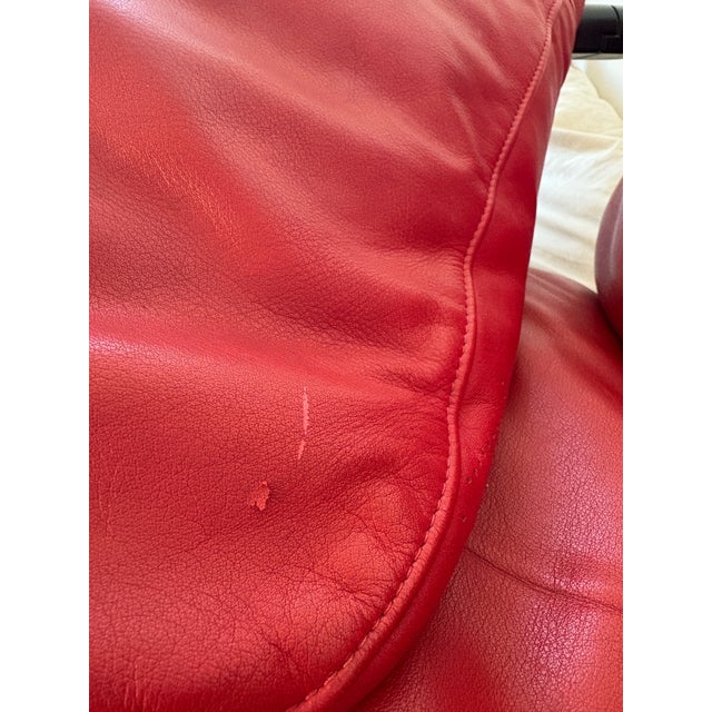 Animal Skin Poltrona Frau "Ouverture" Red Leather Sofa - Made in Italy For Sale - Image 7 of 10