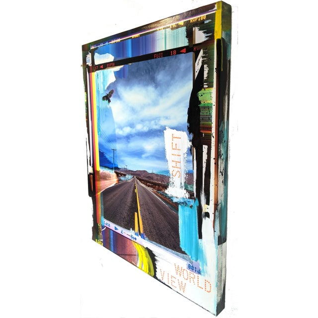 2020s Contemporary Abstract Photography. Painting. Wood Support. Varnished With Uvls Protective Coating. Mixed Media "Shift / World View" by Jason Engelund For Sale - Image 5 of 7