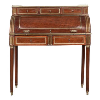 19th Cent Signed Mahogany French Maison Jansen Secretaire Desk For Sale