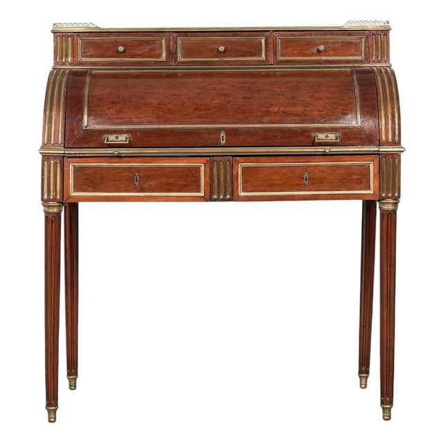 19th Cent Signed Mahogany French Maison Jansen Secretaire Desk For Sale