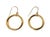 Vintage 14K Gold Dangle Hoop Earrings. Each earring features a classic circular hoop suspended from a delicate wire hook,...