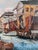 Impressionist Vintage Original Oil Painting of a Canal Cityscape, Circa 1970s - Signed For Sale - Image 3 of 17