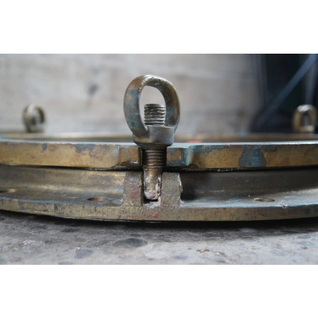 Late 19th Century Extremely Large Antique Solid Bronze Maritime Ships Porthole For Sale - Image 10 of 12