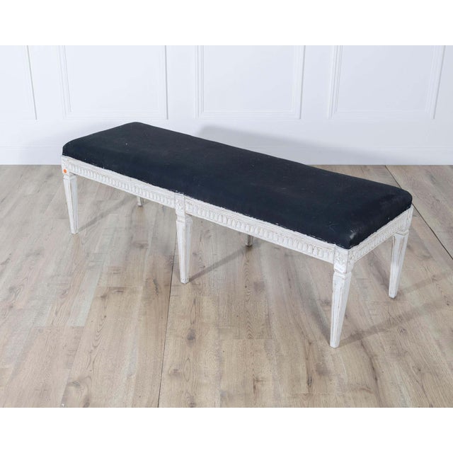 19th Century Swedish Neoclassical Painted Bench, circa 1880 For Sale - Image 5 of 7