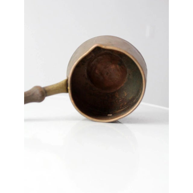 Wood Antique Copper Spouted Pot For Sale - Image 7 of 11