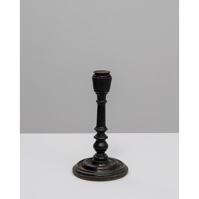 19th Century French Black Patinated Candlestick Holder For Sale - Image 4 of 18