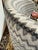 Chevron Printed Wool Felt Wingback Chair For Sale - Image 9 of 12