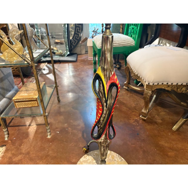 1960s 1960s Italian Modern Ceramic and Marble Floor Lamp For Sale - Image 5 of 18