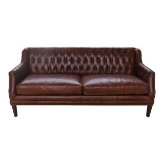 Matthew Izzo Home Chatsworth Chesterfield Tufted Leather Sofa For Sale