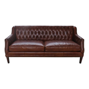 Matthew Izzo Home Chatsworth Chesterfield Tufted Leather Sofa