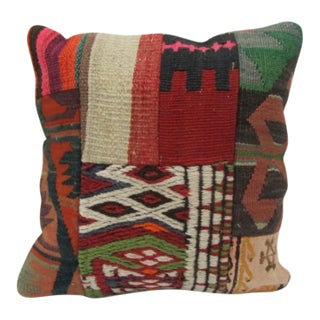 Handmade Patchwork Kilim Pillow Cover For Sale