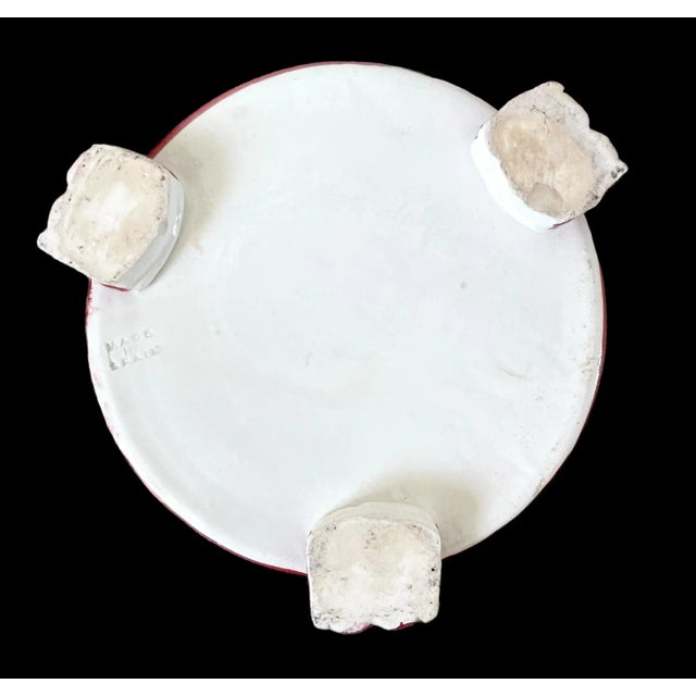 Ceramic Vintage Ceramic Hand,-Painted Floral Cache-Pot or Planter. Made in Spain. Pink, Red, White. For Sale - Image 7 of 11