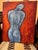 A striking original abstract figurative painting titled Fire and Ice by artist Ruth Lais, signed and dated 2002 on the...