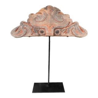 Batak Tribe Wood Singa Panel With Polychrome, Mounted on Metal Stand, C. 1900 For Sale