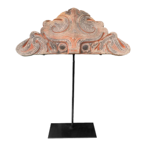 Batak Tribe Wood Singa Panel With Polychrome, Mounted on Metal Stand, C. 1900