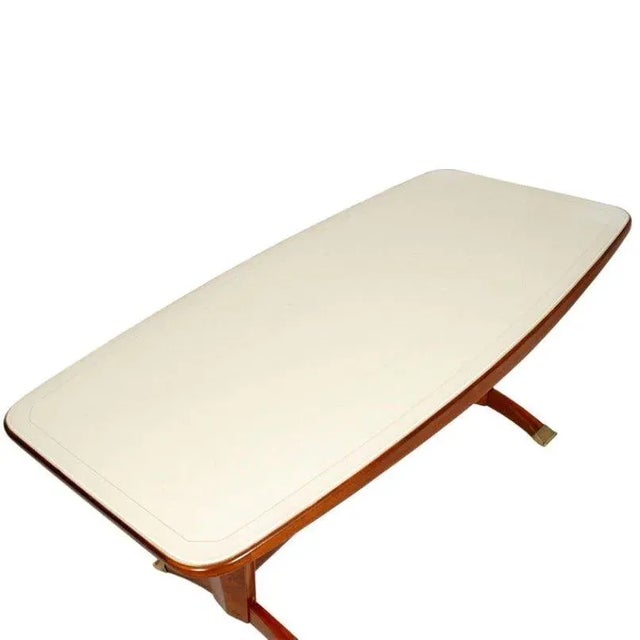 Vintage Mahogany & Burl Mahogany Dining Table & Chairs, Set of 7 For Sale - Image 4 of 15