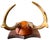 Ralph Lauren 2001 Karl E. Hallberg “Night Hawk” Deer Antler & Hand-Tooled Leather Trophy Wall Mount For Sale - Image 4 of 7