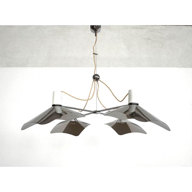 Mid-Century Modern Mid-Century Modern Corolla Pendant Light in Chrome by Giovanni Grignani, Italy, 1970s For Sale - Image 3 of 18