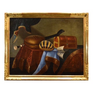 Bonaventura Bettera, Still Life with Musical Instruments, 1600s-1700s, Oil on Canvas For Sale