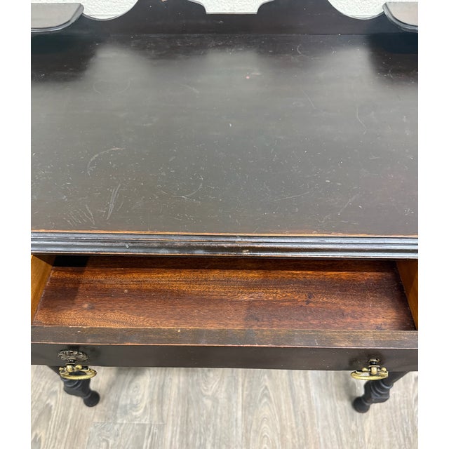 Vintage William & Mary Revival Mahogany Writing Desk For Sale - Image 12 of 13