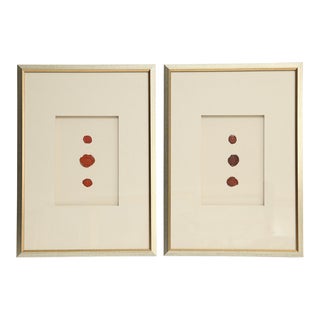 Antique English Red Wax Seal Intaglios Art, a Pair For Sale