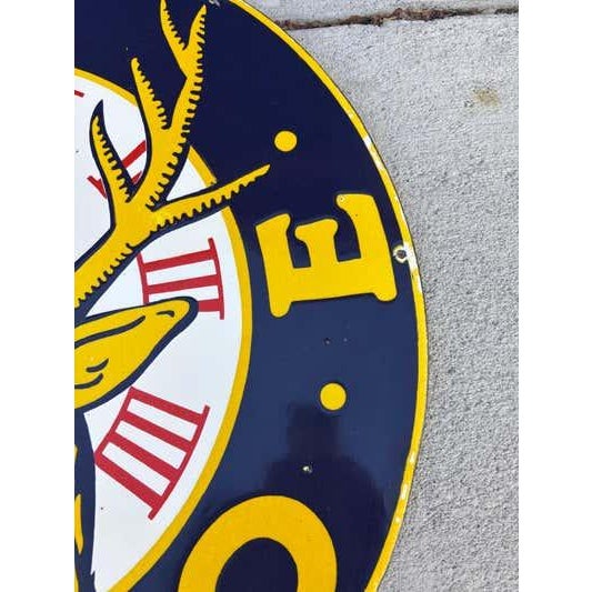 Vintage Art Deco Enamel Sign, Elks Club B.P.O.E., Two-Sided, 30-Inch For Sale - Image 4 of 8