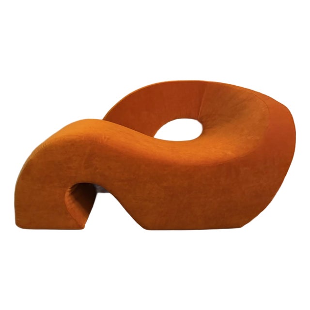 1960s Italian Sess Chaise Longue Attributed to Nani Prina for Sormani in Orange Velvet For Sale