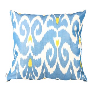 Blue Ikat Pillow Cover for Sale For Sale