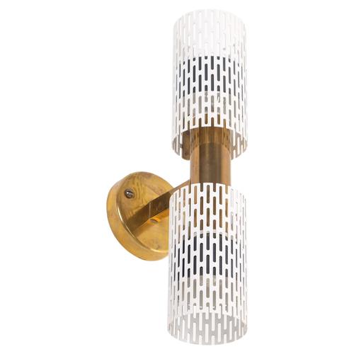 Gold Wall Lamps by Harald Notini for Böhlmarks, 1950s, Set of 2 For Sale - Image 8 of 8