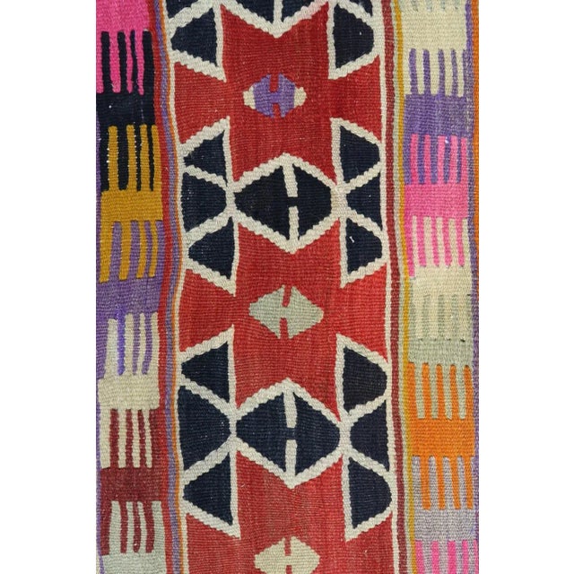 Brick Red Anatolian Kilim Turkish Rug-4′11″ × 8′11″ For Sale - Image 8 of 13
