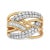 Haus of Brilliance 10K Yellow and White Gold 1.0 Cttw Round and Baguette-Cut Diamond Multirow Interwoven Cocktail Ring - Size 7 For Sale - Image 4 of 6